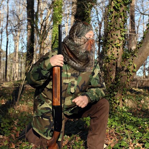 Watayo 2 Pcs Camo Hunting Face Mask, Hunting Head Net Camouflage Balaclava, Adjustable Hunting Breathable Mesh Mask for Men in Kuwait
