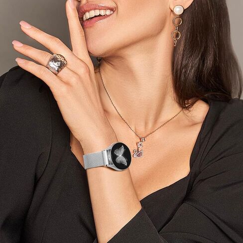 أشرطة معدنية منتبق متوافقة مع Galaxy Watch 7 Band 6 5 4 Fe نشط 2 40 مم 44 مم/Galaxy 5 Pro 45mm/Classic ، 20 مم من الفولاذ المقاوم للصدأ حلقة شبكة مغناطيسية ل Samsung Watch Bands Women Men in Kuwait