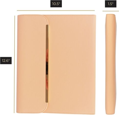 Blu Monaco Black Vegan Leather Portfolio Binder for Women - padfolio الاحترافية مع الإغلاق المغناطيسي وتقليم الذهب ، حالة منظم الأعمال in Saudi Arabia