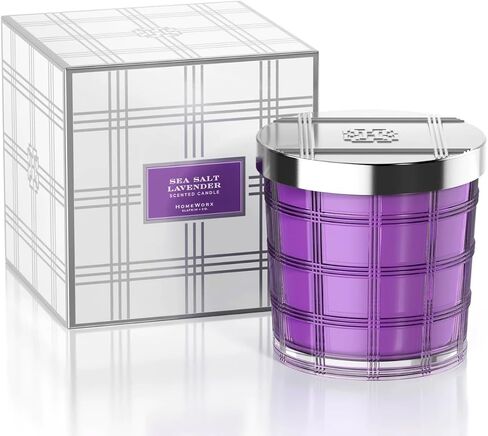 HomeWorx من Slatkin + Co. 4-Wick Lily of The Valley 18 أونصة. شمعة فاخرة مع صندوق هدايا، وجرة شمعة زجاجية فاخرة مع الزيوت العطرية in Saudi Arabia