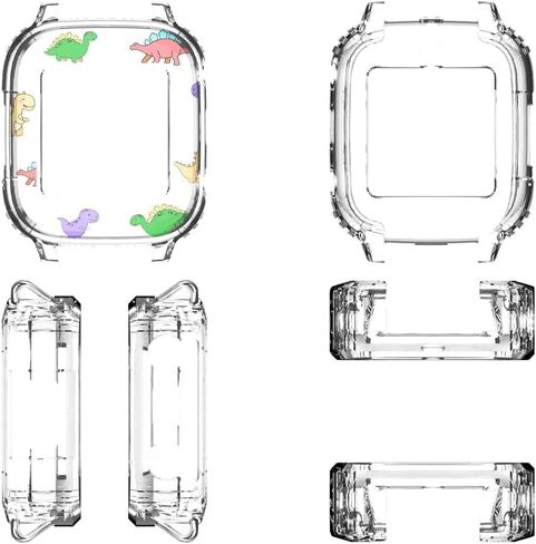 Screen Protector Case Compatible with Cosmo JrTrack 4 3 Smart Watch, Soft Color TPU Shockproof Cover Slim Guard Thin Bumper Shell Protector, Rainbow in Saudi Arabia