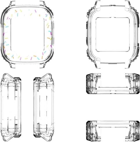 Screen Protector Case Compatible with Cosmo JrTrack 4 3 Smart Watch, Soft Color TPU Shockproof Cover Slim Guard Thin Bumper Shell Protector, Rainbow in Saudi Arabia