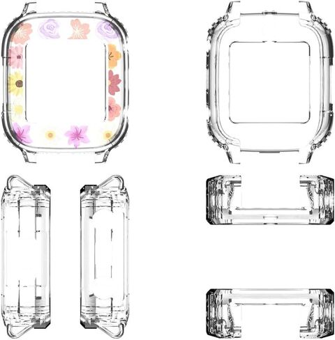 Screen Protector Case Compatible with Cosmo JrTrack 4 3 Smart Watch, Soft Color TPU Shockproof Cover Slim Guard Thin Bumper Shell Protector, Rainbow in Saudi Arabia