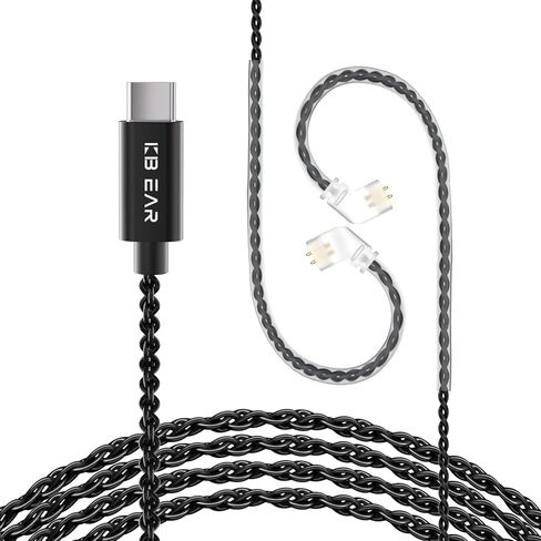 2Pin-C USB C IEM كابل ، تمت ترقيته في كابل شاشة الأذن لـ KZ ZS10 PRO/ZST/ZST-XZS12 PRO X/ZS10 PRO 2/ZSN Pro X/ZSN Pro/EDX Pro/Castor ، CCA CRA/C10 (Type C-With MIC ، QDC) in Kuwait