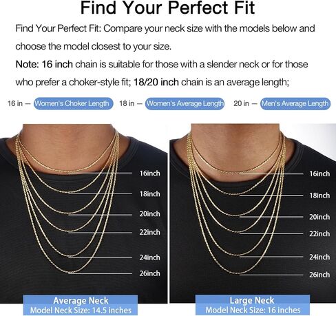 Jewlpire 14K الذهب حبل سلسلة قلادة للرجال النساء الأولاد، 2.5 مم 3 مم 4 مم قطع الماس سلسلة حبل الفولاذ المقاوم للصدأ للرجال قوي ومريح الرجال سلسلة القلائد، 16 18 20 22 24 26 بوصة in Kuwait
