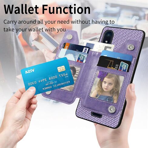 Card Slots For Artia P600 Case, ArtiaP600 Faux Leather Cover Carbon Fiber Pattern ANS Artia P600 Case Wallet Flip Stand Magnetic Closure | Zipper Card Holder [Support Magnetic Car Mount]-khaki in Saudi Arabia