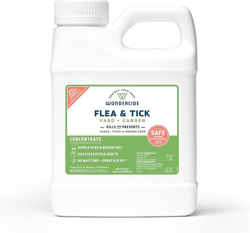 Wondercide - Flea and Tick Spray Concentrate for Yard and Garden with Natural Essential Oils – Kill, Control, Prevent, Fleas, Ticks, Mosquitoes and Insects - Safe Around Pets, Plants, Kids - 16 oz in Kuwait