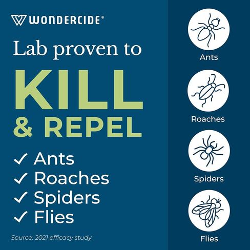 Wondercide - Indoor Pest Control Spray for Home and Kitchen - Ant, Roach, Spider, Fly, Flea, Bug Killer and Insect Repellent - with Natural Essential Oils - Pet and Family Safe— Peppermint 32 oz in Kuwait