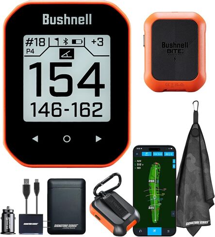 Bushnell Golf Phantom 3 Slope GPS Handlheld (Green) | 38,000+ Courses, Slope Compensation, Hazard Info, Distance Calculator, Scorekeeping, Magnet Mount, Touchscreen | Signature Series Golf Towel in Saudi Arabia