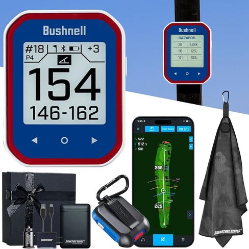 Bushnell Golf Phantom 3 Slope GPS Handlheld (Green) | 38,000+ Courses, Slope Compensation, Hazard Info, Distance Calculator, Scorekeeping, Magnet Mount, Touchscreen | Signature Series Golf Towel in Saudi Arabia