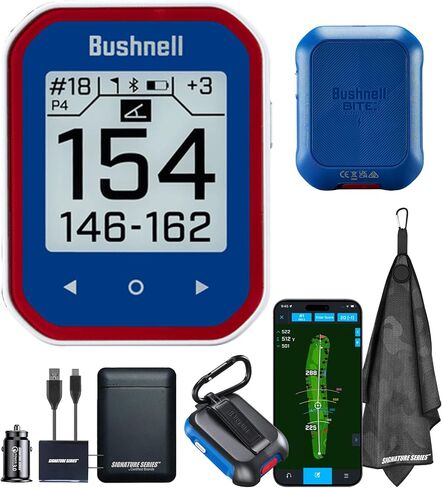 Bushnell Golf Phantom 3 Slope GPS Handlheld (Green) | 38,000+ Courses, Slope Compensation, Hazard Info, Distance Calculator, Scorekeeping, Magnet Mount, Touchscreen | Signature Series Golf Towel in Saudi Arabia