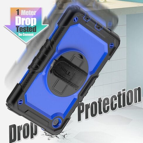 CaseCity Case for Samsung Galaxy Tab A7 Lite 2021 8.7 '' SM-T220/T225/T227 مع حامي الشاشة ، حالة وقائية عالية الجسد وعرة مع 360 موقف دوار ، حزام يدوي/كتف ، أسود in Kuwait
