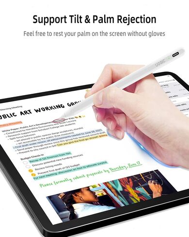 Stylus Pen for iPad, Uogic Pen with Palm Rejection, Magnetic Adsorption, Tilt Function, Active Pencil, for iPad Mini 5/6, iPad Air 3/4/5, iPad Pro 11"/12.9" in Saudi Arabia