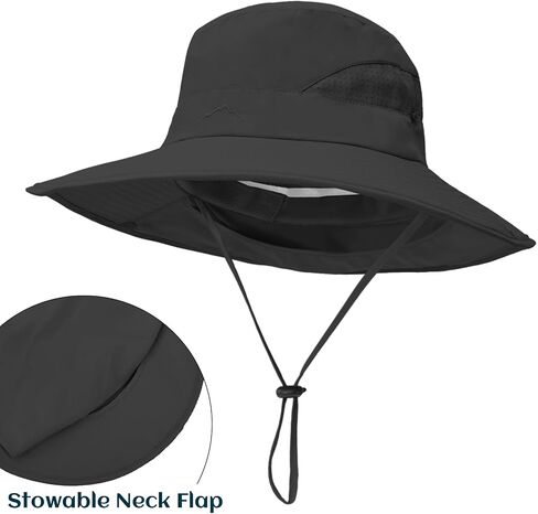 ZOORON Sun Hat for Men Women Fishing Hat with Neck Flap Wide Brim Bucket Hat UV Protection for Beach Camping Hiking in Saudi Arabia