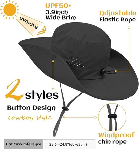 ZOORON Sun Hat for Men Women Fishing Hat with Neck Flap Wide Brim Bucket Hat UV Protection for Beach Camping Hiking in Saudi Arabia