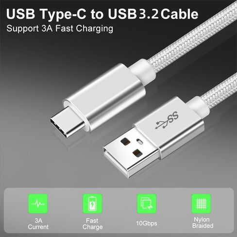 Vortex PD10GB3A-2-2 -2-BLACK TYPE-C DATA CABLE 3A شحن سريع USB3.2 شحن الهاتف المحمول الشامل من نايلون جديلة شحن كابل (حزمة 2 أجهزة كمبيوتر) (أسود ، 2 متر) in Kuwait
