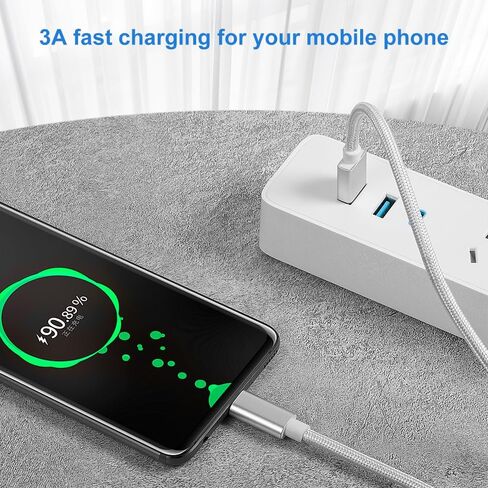 Vortex PD10GB3A-2-2 -2-BLACK TYPE-C DATA CABLE 3A شحن سريع USB3.2 شحن الهاتف المحمول الشامل من نايلون جديلة شحن كابل (حزمة 2 أجهزة كمبيوتر) (أسود ، 2 متر) in Kuwait