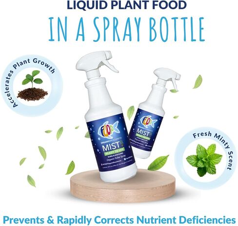 FOOP Mist - Organic Foliar Spray Made from Fish Manure (with Fresh Minty Scent) | Corrects & Prevents Plant Nutrient Deficiencies | Ready to Use, No Mixing Required (32oz) in Saudi Arabia