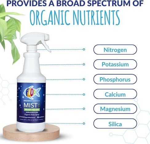 FOOP Mist - Organic Foliar Spray Made from Fish Manure (with Fresh Minty Scent) | Corrects & Prevents Plant Nutrient Deficiencies | Ready to Use, No Mixing Required (32oz) in Saudi Arabia