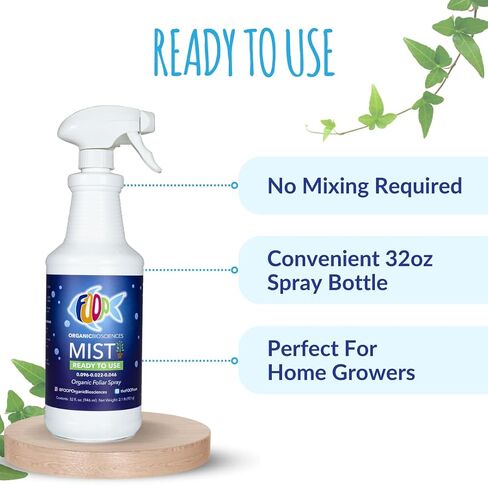 FOOP Mist - Organic Foliar Spray Made from Fish Manure (with Fresh Minty Scent) | Corrects & Prevents Plant Nutrient Deficiencies | Ready to Use, No Mixing Required (32oz) in Saudi Arabia