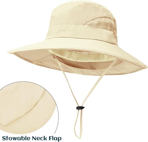 ZOORON Sun Hat for Men Women Fishing Hat with Neck Flap Wide Brim Bucket Hat UV Protection for Beach Camping Hiking in Saudi Arabia