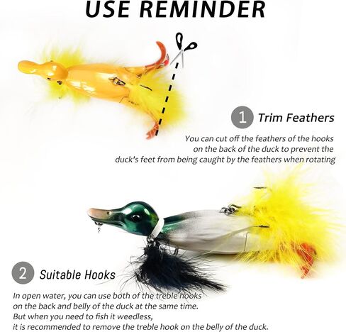 Duck Lures for Bass Fishing, Realistic Topwater Baby Duckling Baits Floating Artificial Hard Swimbaits for Pike Musky Catfish Freshwater Saltwater Fishing, 4.8 inch in Saudi Arabia