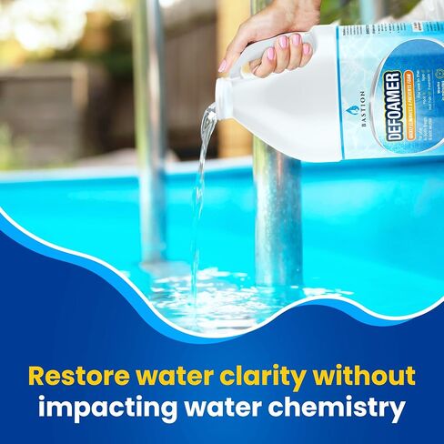 Defoamer الحوض الساخن - حمام السباحة ، نافورة ، وسبا - مركزة مضادات الأسموم - مستحلب السيليكون - يزيل ويمنع الرغوة في الماء - الصيغة الصديقة والآمنة للبيئة - لا توجد مواد كيميائية قاسية - 1/2 جالون (64 أوقية.) in Kuwait