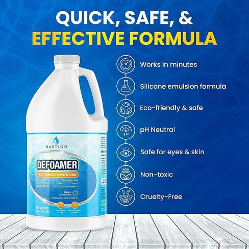 Defoamer الحوض الساخن - حمام السباحة ، نافورة ، وسبا - مركزة مضادات الأسموم - مستحلب السيليكون - يزيل ويمنع الرغوة في الماء - الصيغة الصديقة والآمنة للبيئة - لا توجد مواد كيميائية قاسية - 1/2 جالون (64 أوقية.) in Kuwait