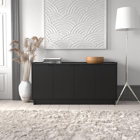 Prepac Simply Modern 4 Door Console Table with Storage, Black Storage Cabinet with Doors and Shelves, Sideboard Storage Cabinet 60" W x 30" H x 16" D, BCBG-1820-1 in Saudi Arabia