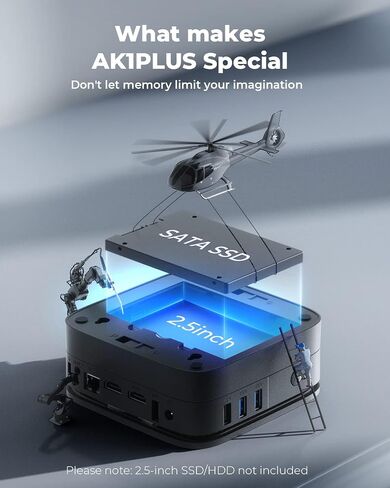 KAMRUI AK1 Plus Mini PC, Desktop Computer 12th N95(up to 3.4GHz) Mini Computers 16GB RAM 512GB SSD, Micro PC, Mini Tower PC Desktop Support 4K HDMI, Dual WiFi, BT4.2 for Business Home Office in Saudi Arabia