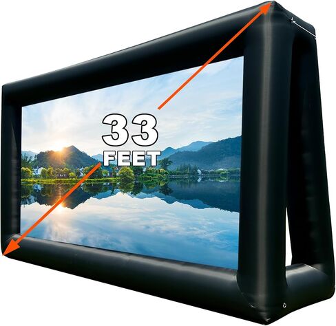 Inflatable Projector Screen for Outside 15ft Blow Up Movie Screen Outdoor with Air Blower, Easy Set Up Inflatable TV Home Theather for Backyards Movie Nights Party Fun, Support Front Rear Projection in Kuwait