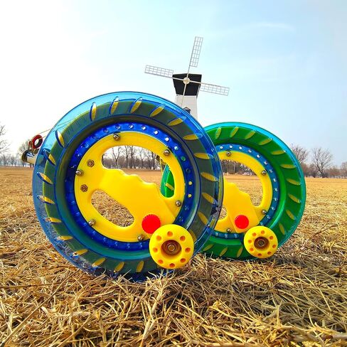 Kite Reel Winder للبالغين والأطفال - 7.2 بوصة ديا ، وسلسلة طائرة ورقية عالية القوة 650 قدم مع موصل - مقبض كبير ، قفل أمان ، لفة خط الطائرات الورقية للطيران والتحكم دون عناء. in Kuwait