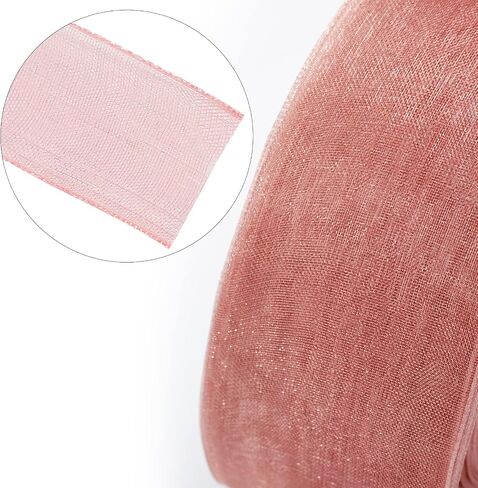 joycraft Gift Ribbon, Sheer Organza Ribbon, Handmade Ribbon, 50 Yds x 0.78" Rose Gold Organza Chiffon Ribbon, Mesh Fabric Ribbon for Gift Wrapping, DIY Craft, Xmas Party Deco in Saudi Arabia