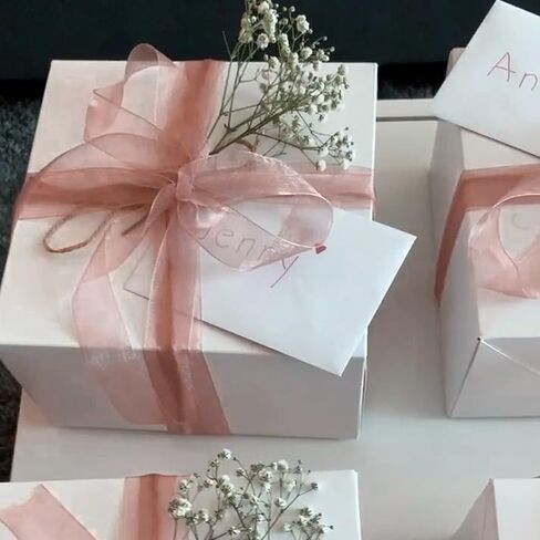 joycraft Gift Ribbon, Sheer Organza Ribbon, Handmade Ribbon, 50 Yds x 0.78" Rose Gold Organza Chiffon Ribbon, Mesh Fabric Ribbon for Gift Wrapping, DIY Craft, Xmas Party Deco in Saudi Arabia