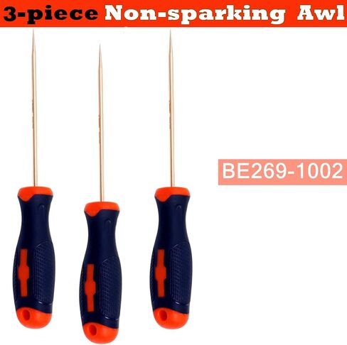 Wedo Non-Sparking AWL ، Sewing AWL ، أداة AWL Scratch للخياطة ، خشب الخدش ، الجلد ، اللكم ، ملزمة للكتاب ، شهادة DIN ، شهادة BAM & FM ، نحاس البريليوم ، قطر 3 مم ، طول الشفرة 4 " in Kuwait