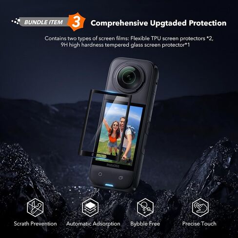 SYMIK Fast Charge Hub for Insta360 X4 Battery, 30W Dual Charger OLED Screen Intelligent Two Way Charging Case w/12W Output, Insta360 X4 Accessories, shows Battery Level (SOC) No Internal or X4 Battery in Kuwait