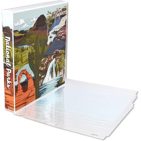 UniKeep National Parks Themed Case to Hold Park Brochures, Maps, and Pamphlets - Metal D-Ring Binder