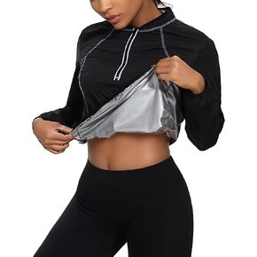LAZAWG Sauna Suit for Women Weight Loss Sweat Suit for Gym Workout Exercise Hot Burn Fat Training Sweatshirt Top