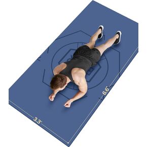 nuveti Large Exercise Mat (6'x 3'), Extra Wide Workout Mat for Men and Women, Yoga Mat Thick 1/4 Exercise Mats Non-Slip, Non-Toxic, Large Fitness Mat Perfect for Barefoot Exercise (Yoga, Pilates, Stretching, Meditation)