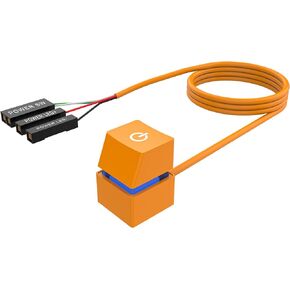 Desktop Computer Power Switch Power Supply Cable, External Remote Start PC Motherboard Power ON/Off Switch Button Extension Cable 2M Length-M20 (White)