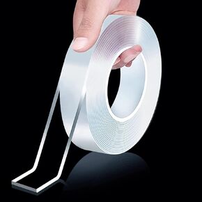 2 Rolls Nano Double sided Tape, 3M/10FT Multipurpose Extra Large Adhesive Tape, Clear Mounting Tape Picture Hanging Adhesive Strips, Removable Wall Tape Sticky Poster Tape Decor Carpet Tape (10FT)