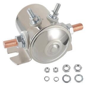 Max 300A Continuous Duty Solenoid Relay 4-Terminal Nickel-Plating 12VDC for Golf Carts, Winch, Marine SPST 12 Volt