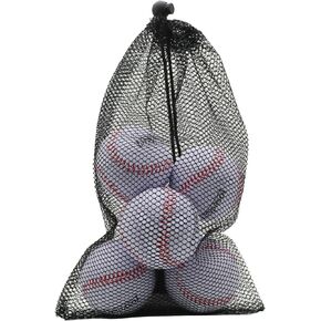 Urspasol Soft Baseballs Foam Baseballs 6 Pack with Mesh Bag for Youth Teenager Players Training Ball Indoor Outdoor Play White