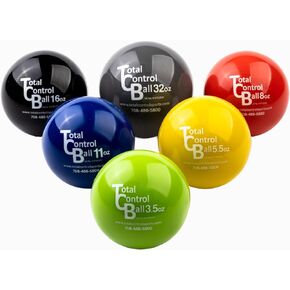 Total Control Sports Weighted Plyo Balls Training Set Includes 3.5, 5.5, 8, 11, 16, & 32 OZ Sizes Baseball Equipment Will Increase Pitching Throwing Velocity for Any Sport Also for Exercise