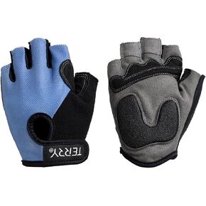 Terry T-Gloves, Women's Padded Half Finger Mesh Bike Gloves, Ulnar Relief