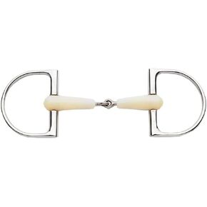 Happy Mouth Double Jointed Pro King Dee Bit - Apple Scented Durable Stainless Steel Rings Soft Polymer Roller Mouthpiece Horse Bit