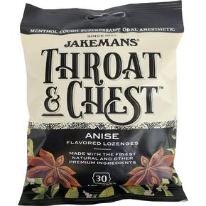 Jakemans Anise Throat & Chest Lozenges Cough Drops – Cough, Sore Throat and Seasonal Distress Soothing Relief – Liquid Drop Shape – 30 Lozenges (3 Pack)