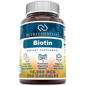 Biotin 10,000 Mcg 200 Capsules (Non-GMO)- Supports Healthy Hair, Skin & Nails - Promotes Cell Rejuvenation and Energy Production*