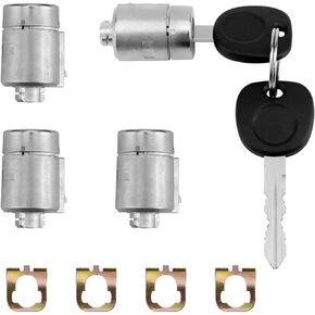 Ignition Switch Lock Cylinder & Four Door Lock Cylinders with 2 Keys | Compatible with 2002-2007 Chevy Express, GMC Savana Van | Replace#: 704600, 706591