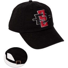 San Diego State University Baseball Hat SDSU Aztecs Brimmed Embroirderd Hats Cap Adjustable Cloth Strap Adult (Style A)